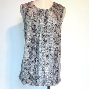 Ann Klein Sleeveless Snake Print Top Size XL